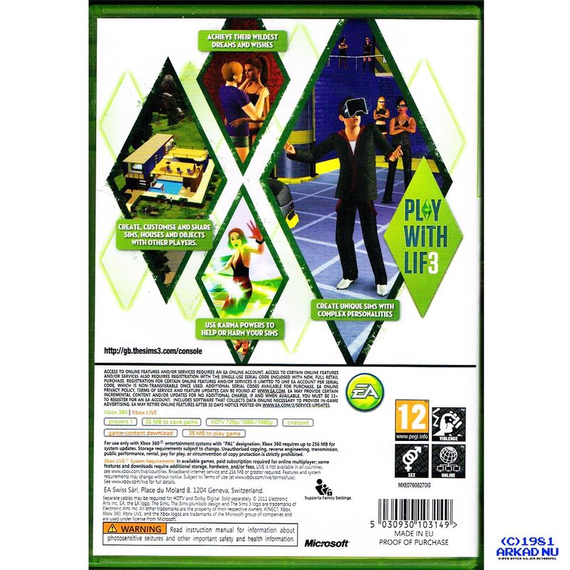 THE SIMS 3 XBOX 360