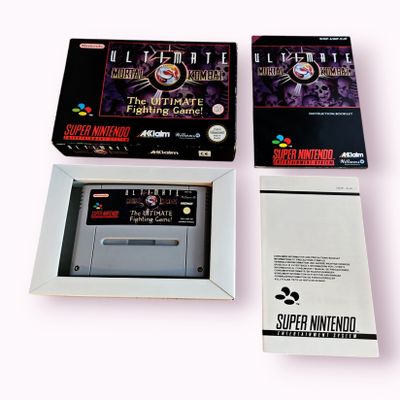 ULTIMATE MORTAL KOMBAT 3 SNES UTAN SVENSK FOLDER A4