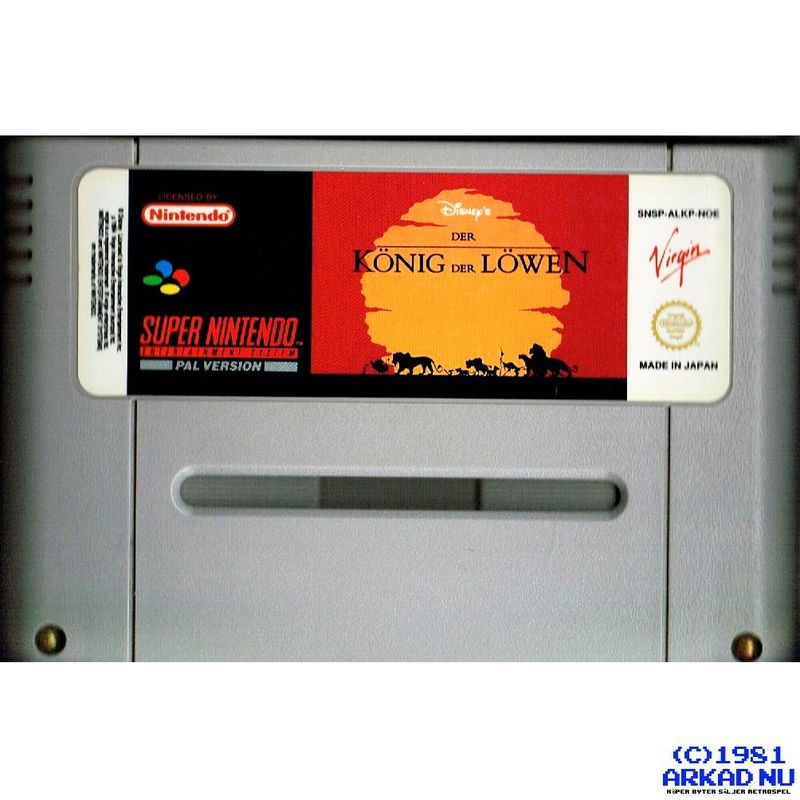 LION KING (KÖING DER LÖWEN) SNES ENGELSK TEXT