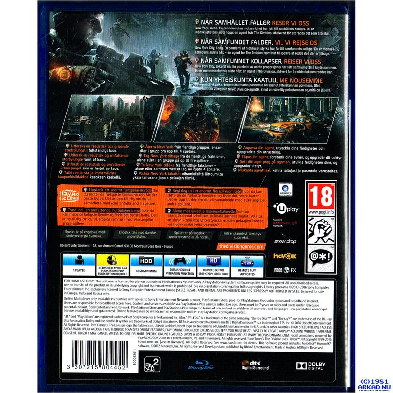 TOM CLANCYS THE DIVISION PS4