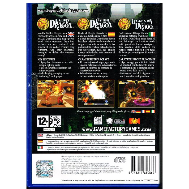 LEGEND OF THE DRAGON PS2