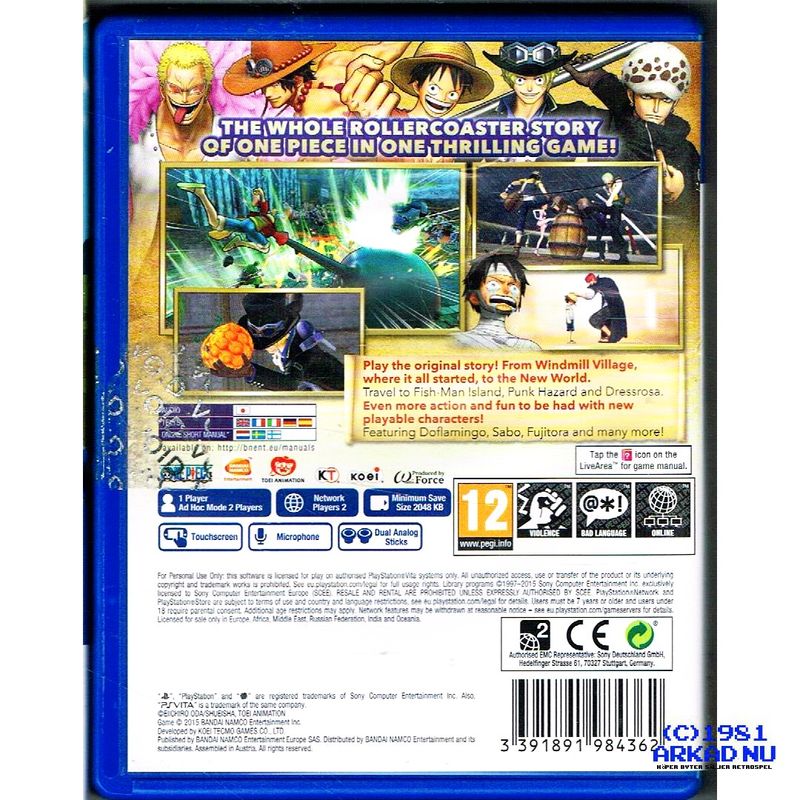 ONE PIECE PIRATE WARRIORS 3 PS VITA