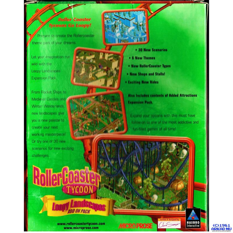 ROLLERCOASTER TYCOON LOOPY LANDSCAPES ADDON PACK PC BIGBOX
