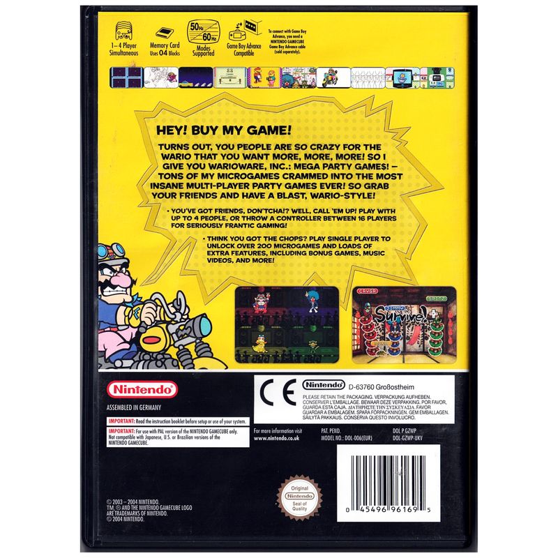 WARIOWARE INC MEGA PARTY GAME$ GAMECUBE