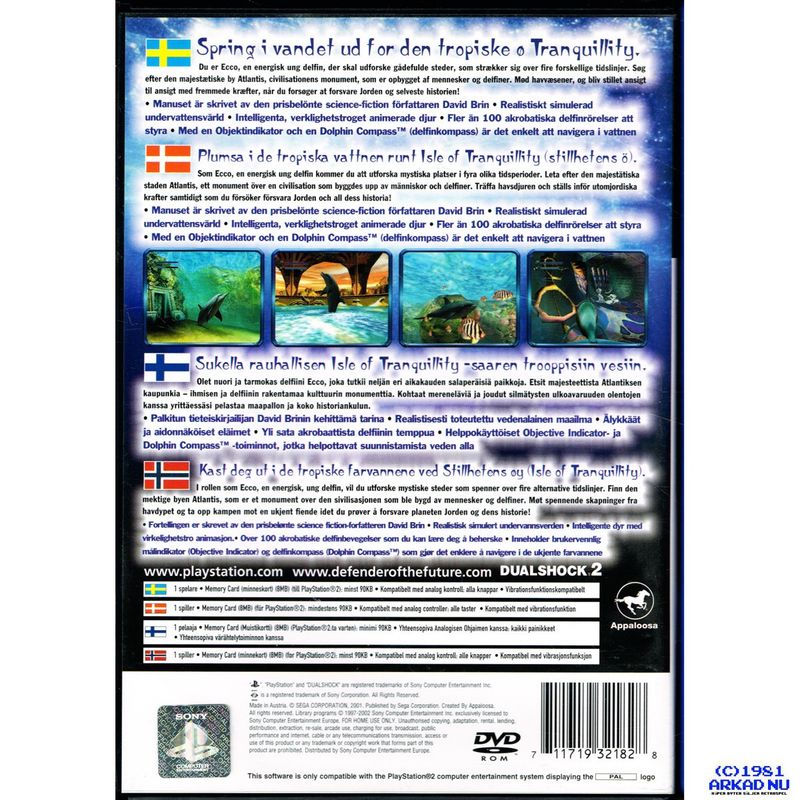 ECCO THE DOLPHIN DEFENDERS OF THE FUTURE PS2