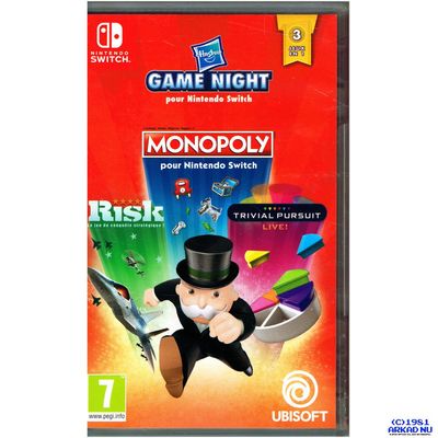 HASBRO GAME NIGHT - MONOPOLY - RISK - TRIVIAL PURSUIT SWITCH