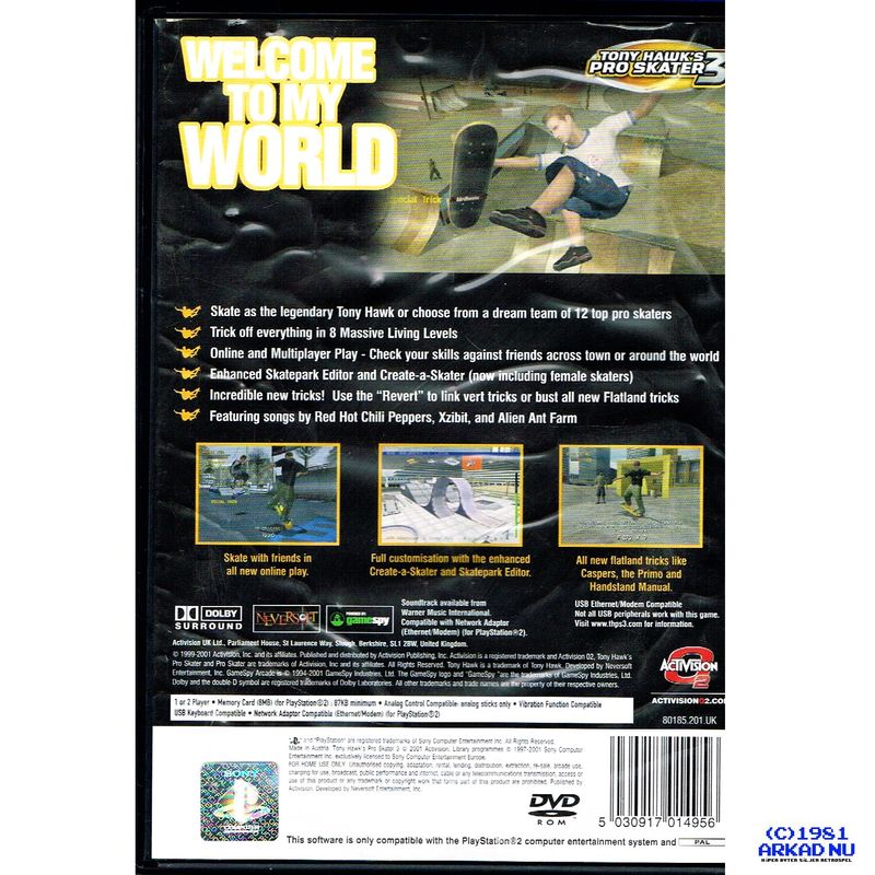 TONY HAWK PRO SKATER 3 PS2