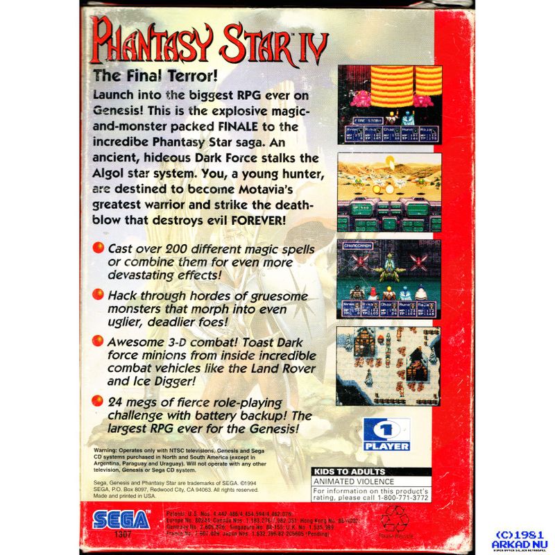 PHANTASY STAR IV GENESIS USA NTSC