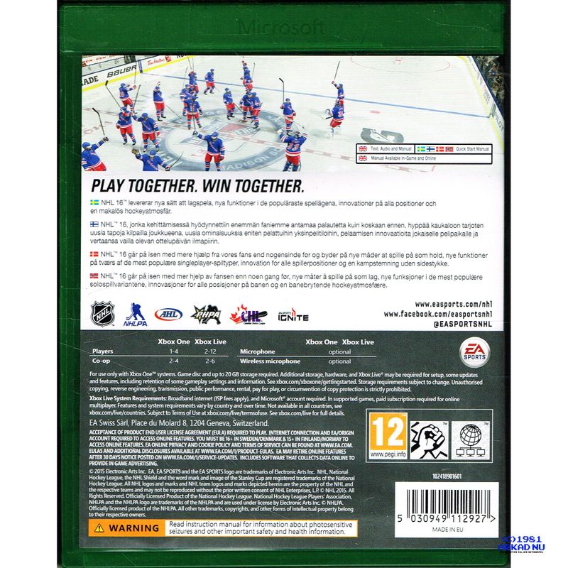 NHL 16 XBOX ONE