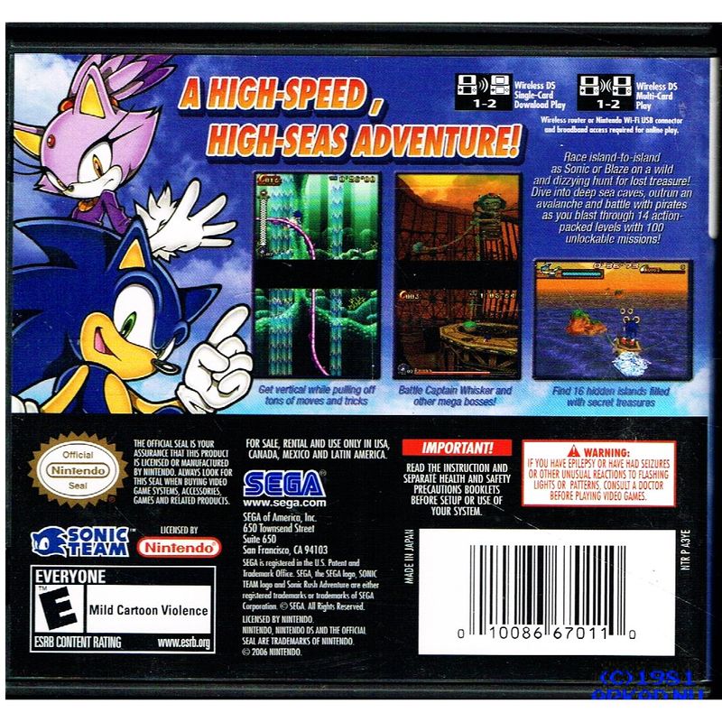 SONIC RUSH ADVENTURE DS