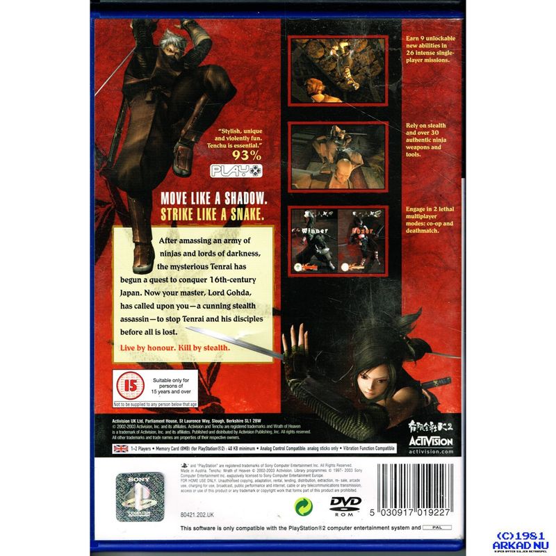 TENCHU WRATH OF HEAVEN PS2