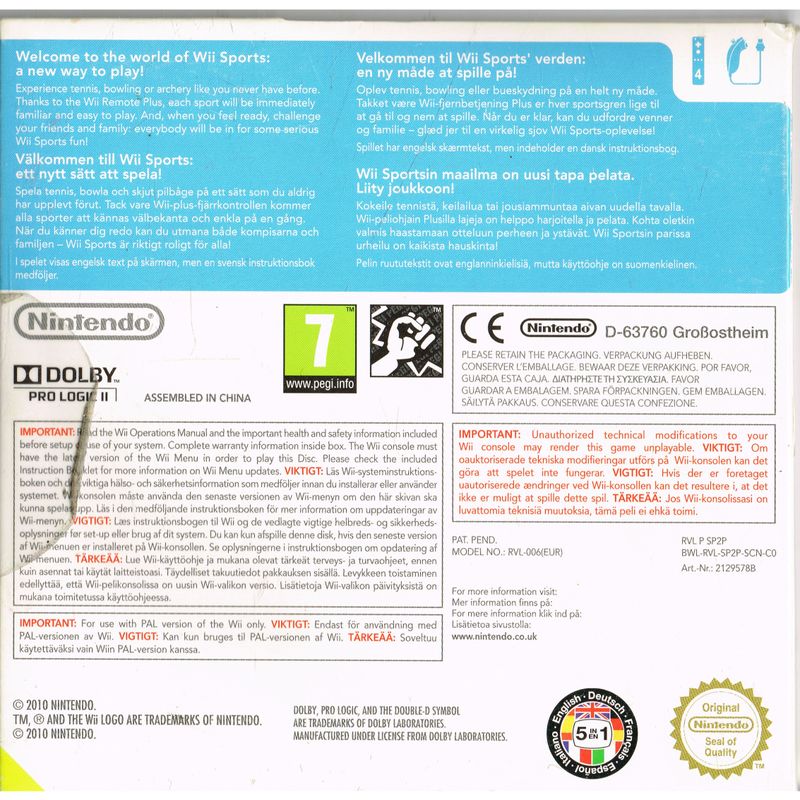 WII SPORTS + WII SPORTS RESORT WII