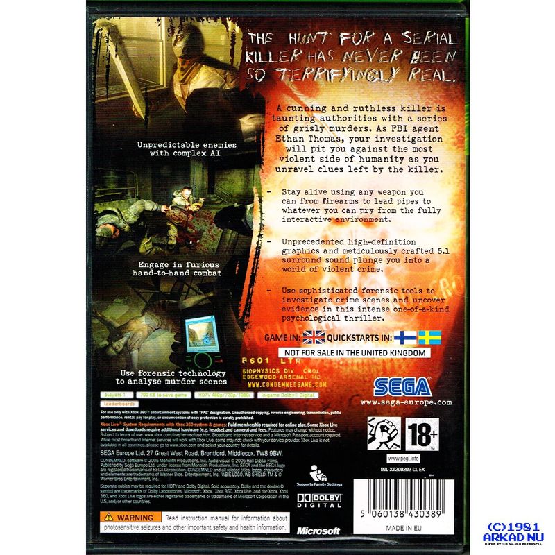 CONDEMNED XBOX 360