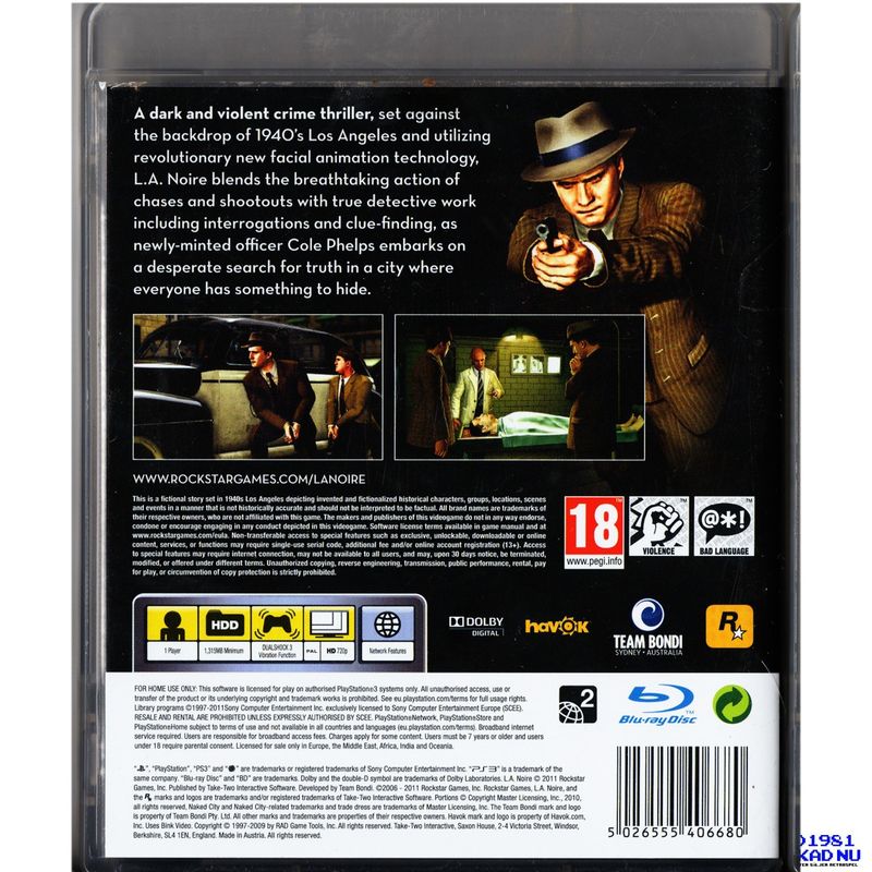 LA NOIRE PS3