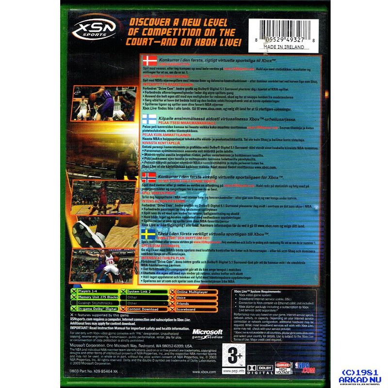 NBA INSIDE DRIVE 2004 XBOX