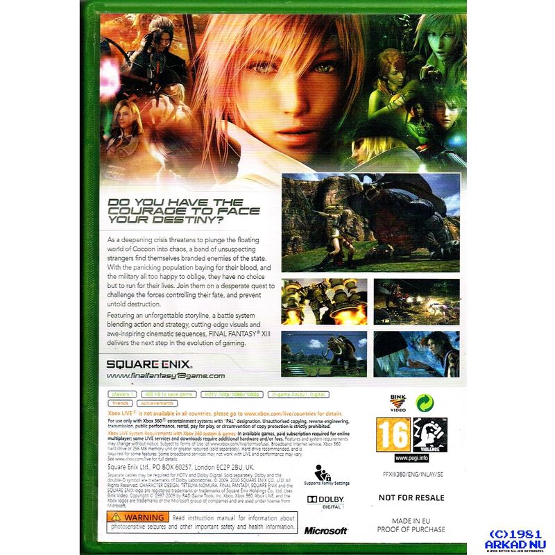 FINAL FANTASY XIII XBOX 360