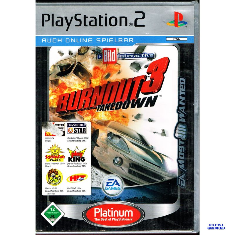 BURNOUT 3 TAKEDOWN PS2  TYSK