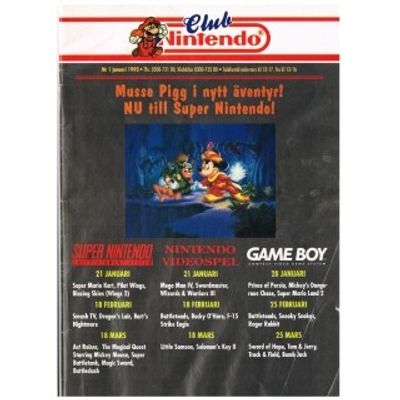 CLUB NINTENDO NR 1 JANUARI 1993