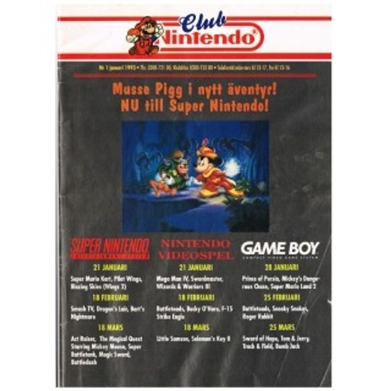 CLUB NINTENDO NR 1 JANUARI 1993