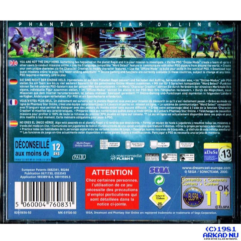 PHANTASY STAR ONLINE DREAMCAST