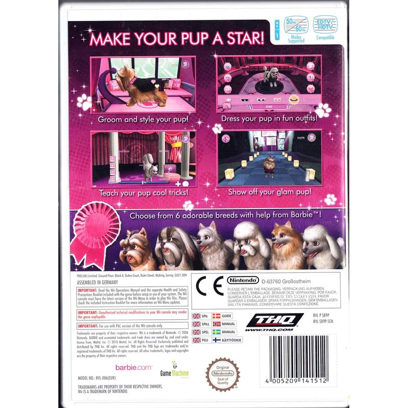 BARBIE GROOM AND GLAM PUPS WII