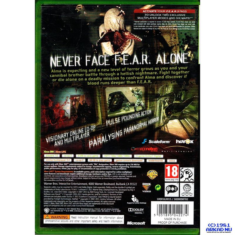 FEAR 3 XBOX 360