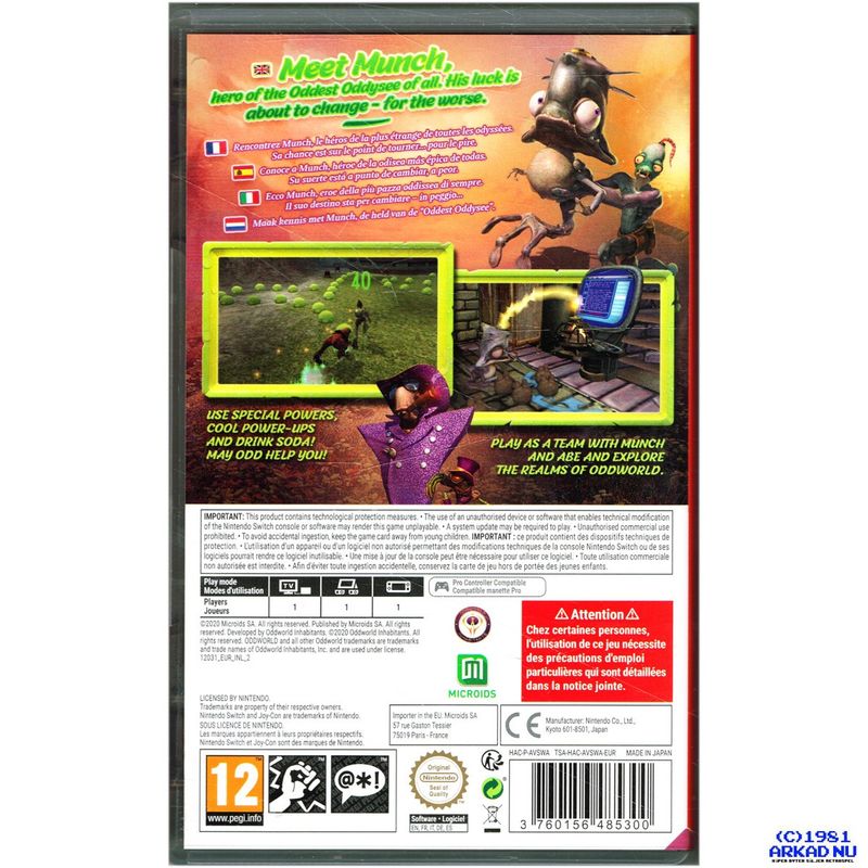 ODDWORLD MUNCHS ODDYSSEE SWITCH