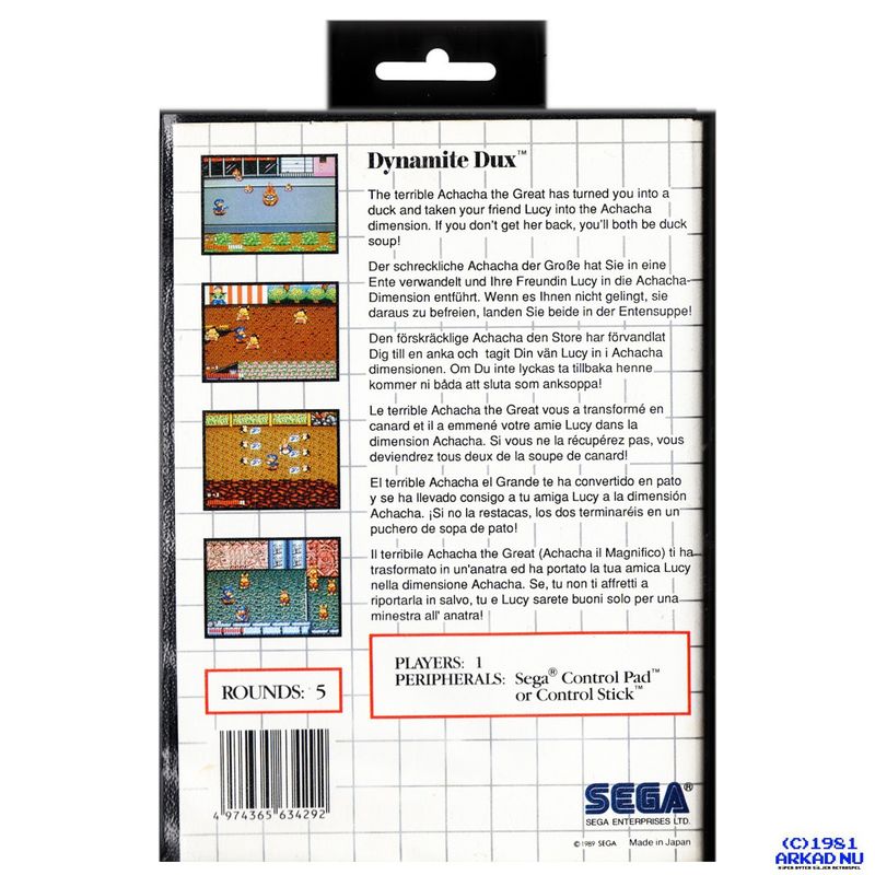 DYNAMITE DUX MASTERSYSTEM