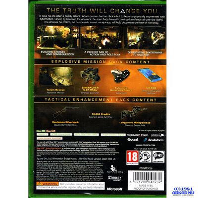 DEUS EX HUMAN REVOLUTION NORDIC ED XBOX 360