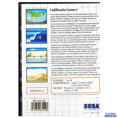 CALIFORNIA GAMES MASTERSYSTEM