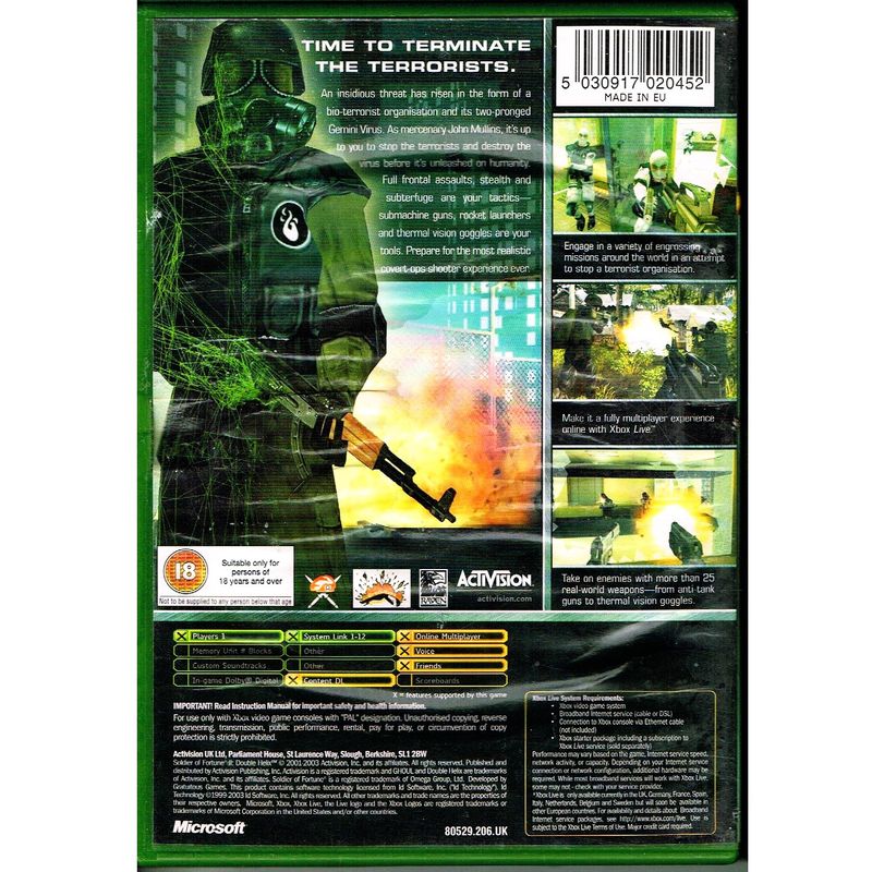 SOLDIER OF FORTUNE II DOUBLE HELIX XBOX