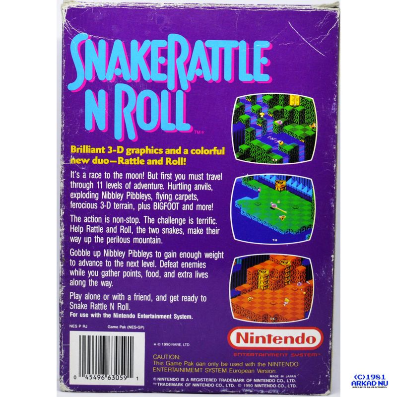 SNAKE RATTLE N ROLL NES SCN