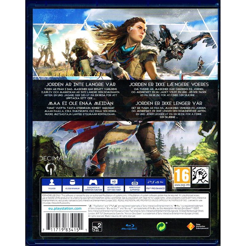 HORIZON ZERO DAWN PS4