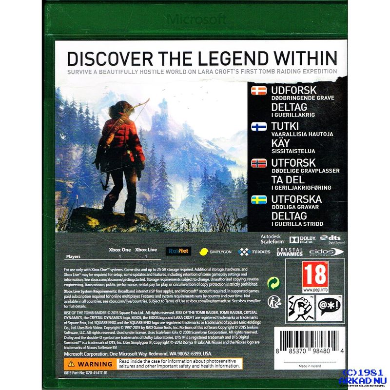 RISE OF THE TOMB RAIDER XBOX ONE