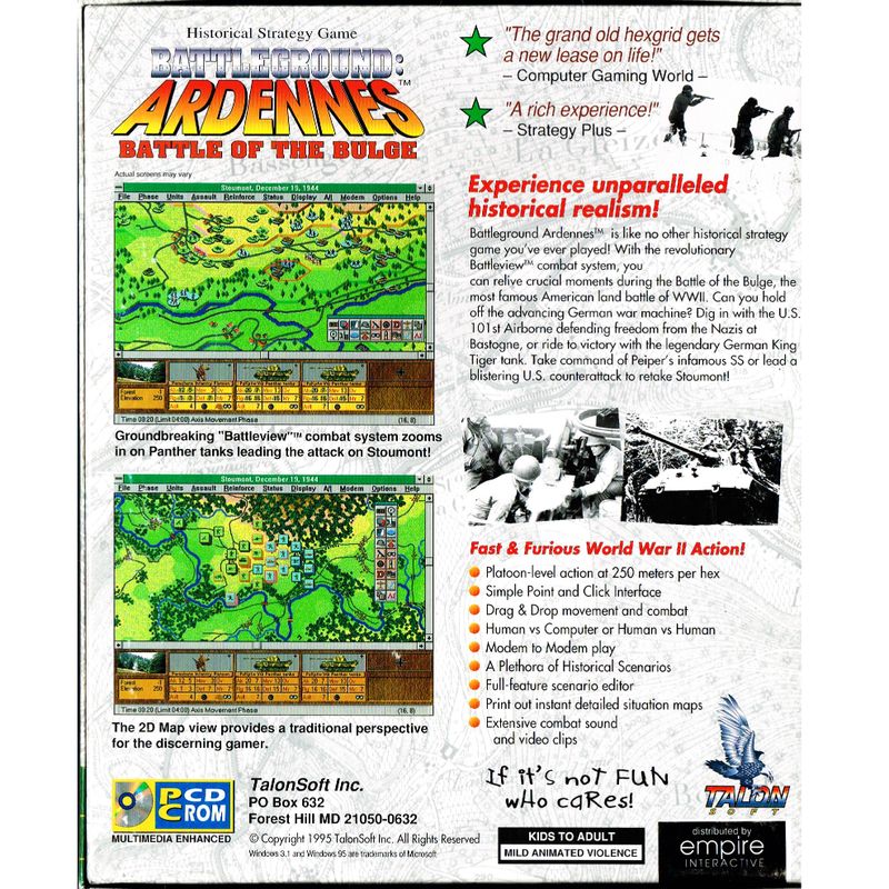 BATTLEGROUND ARDENNES BATTLE OF THE BULGE PC BIGBOX