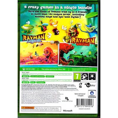 RAYMAN LEGENDS + RAYMAN ORIGINS DOUBLE PACK XBOX 360