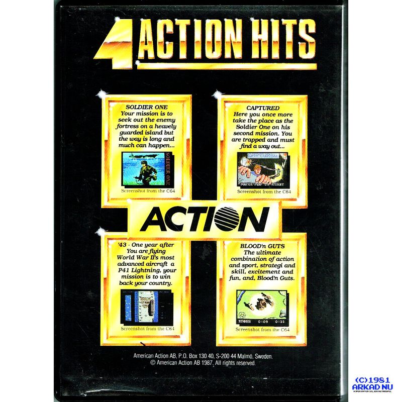 4 ACTION HITS C64 DISK