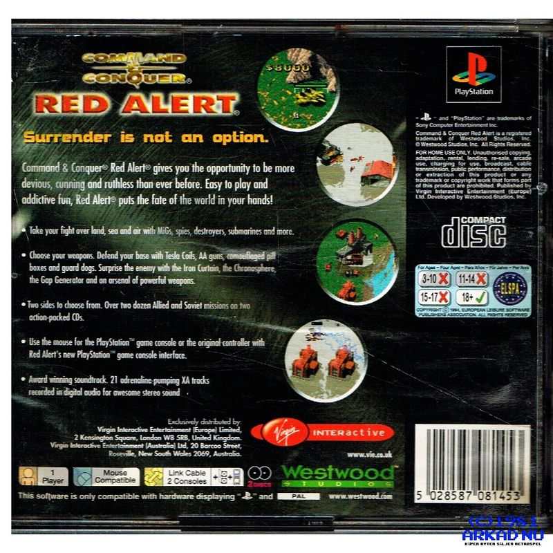 COMMAND AND CONQUER RED ALERT PS1 