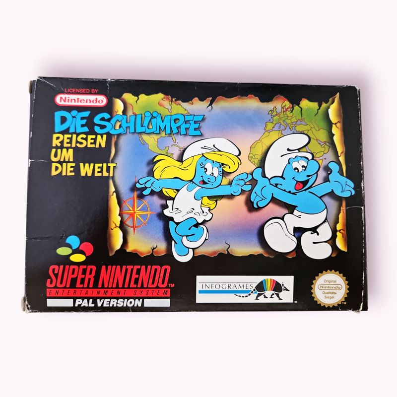 DIE SCHLUMPFE REISEN UM DIE WELT THE SMURFS TRAVEL THE WORLD SNES