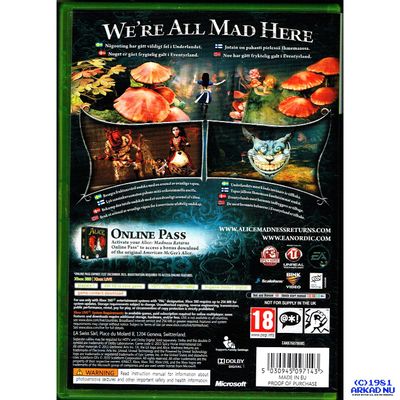 ALICE MADNESS RETURNS XBOX 360