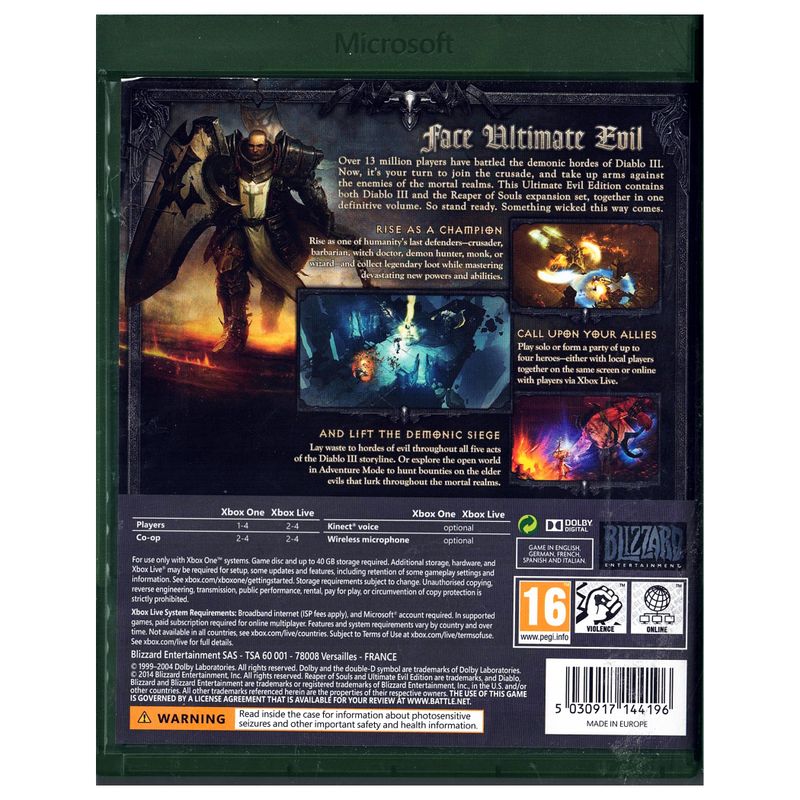 DIABLO III REAPER OF SOULS ULTIMATE EVIL EDITION XBOX ONE