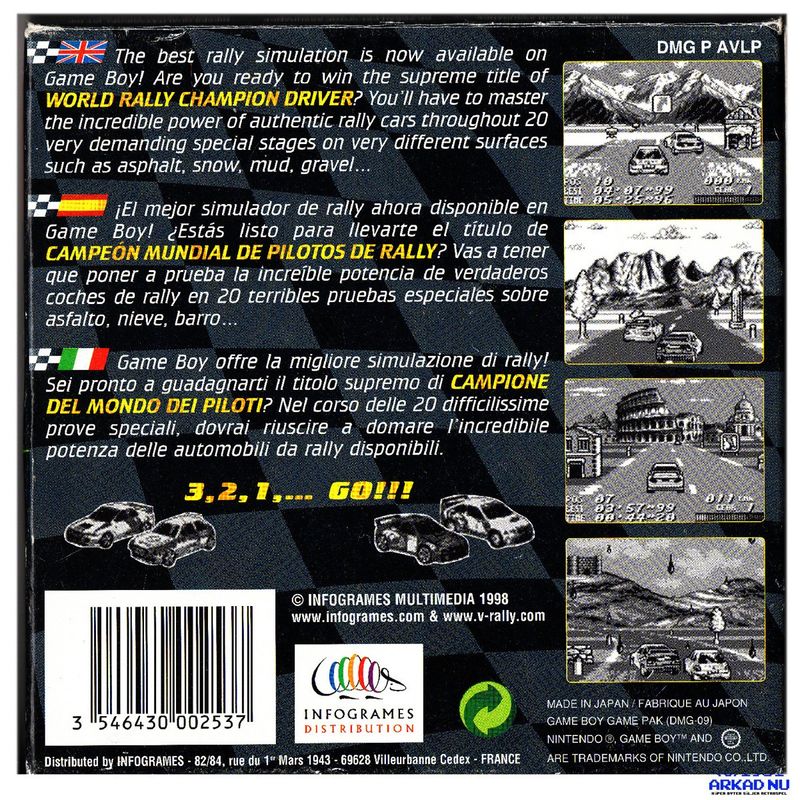 V-RALLY CHAMPIONSHIP EDITION GAMEBOY MED DANSKT HÄFTE
