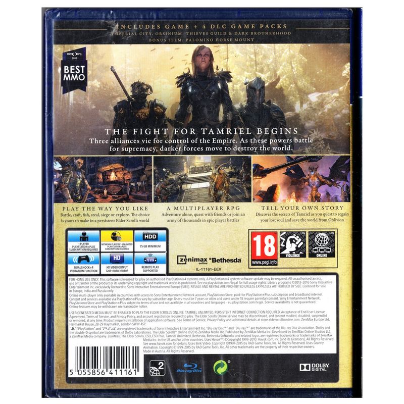 ELDER SCROLLS ONLINE GOLD EDITION PS4