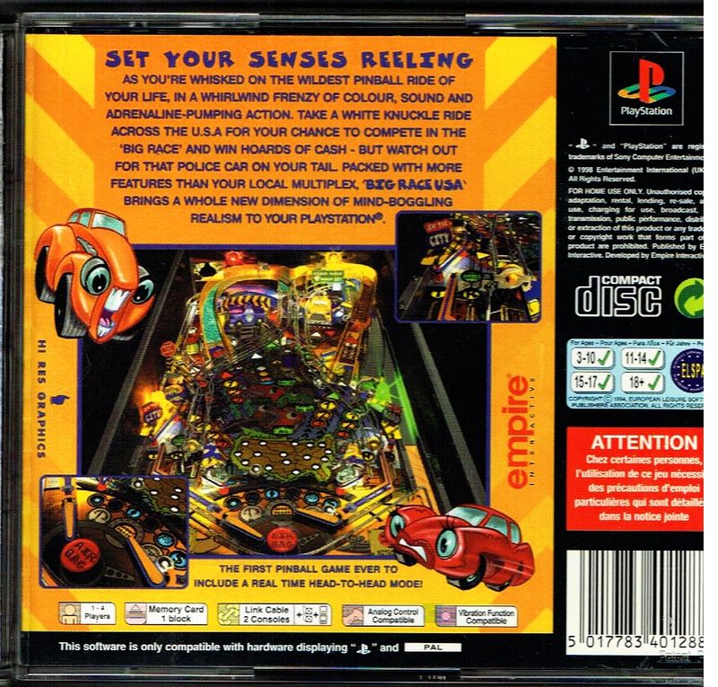 PRO PINBALL BIG RACE USA PS1