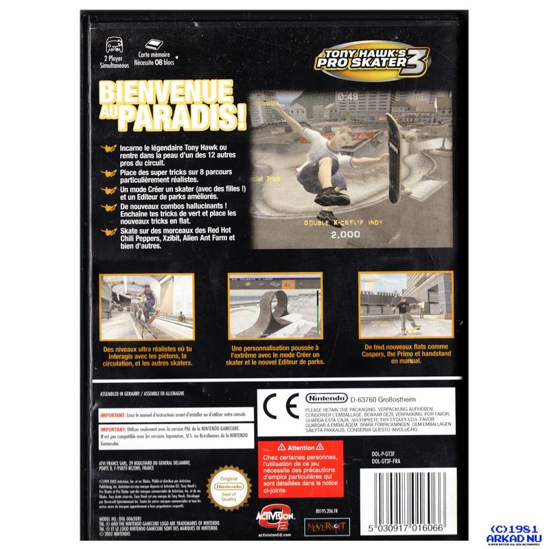 TONY HAWK PRO SKATER 3 GAMECUBE FRANSK