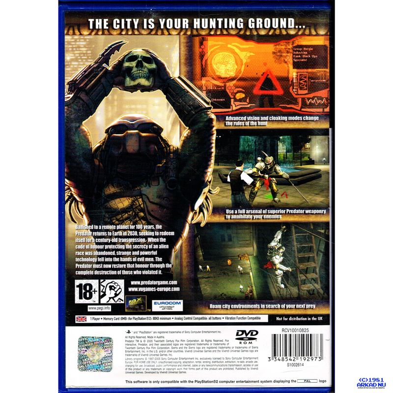 PREDATOR CONCRETE JUNGLE PS2