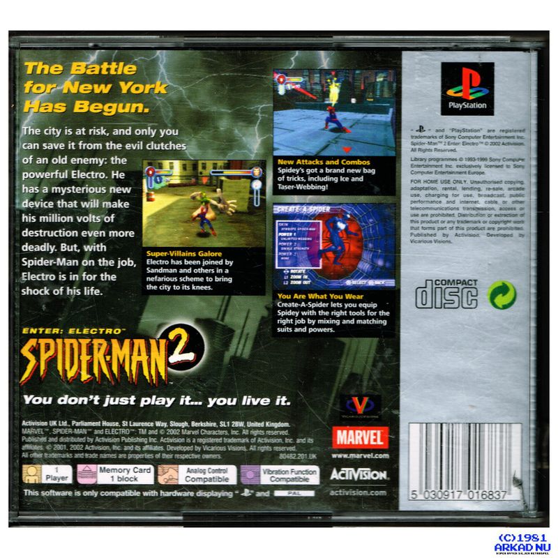 SPIDER-MAN 2 ENTER ELECTRO PS1