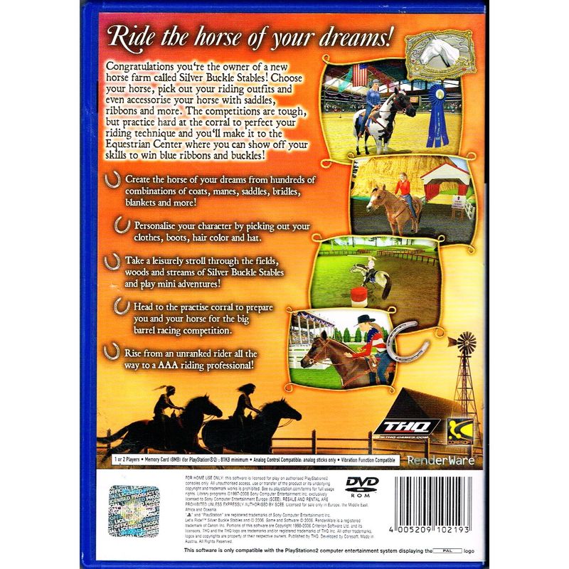 LETS RIDE SILVER BUCKLE STABLES PS2