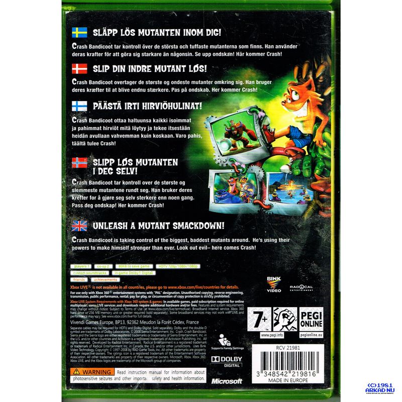 CRASH MIND OVER MUTANT XBOX 360