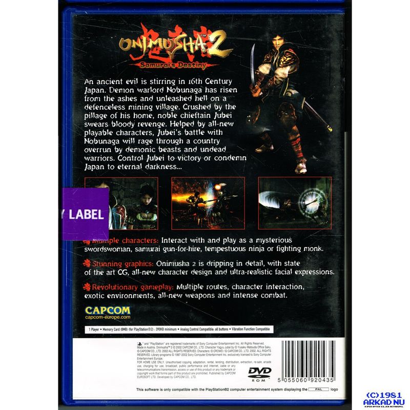 ONIMUSHA 2 SAMURAI'S DESTINY PS2